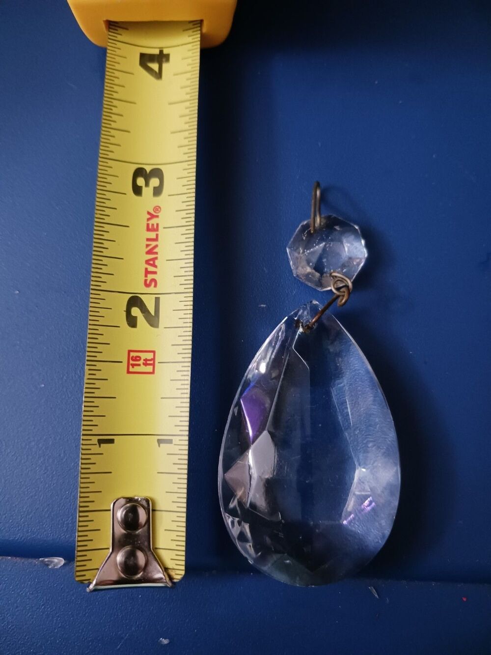 Vintage Italian 2" Czech Crystal Tear Drops For Chandelier.